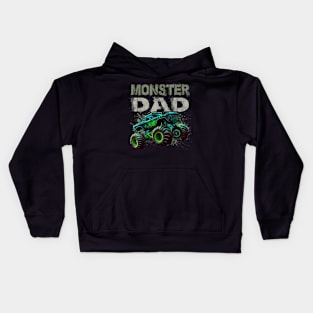 Monster Truck Dad Family Monster Truck Kids Hoodie